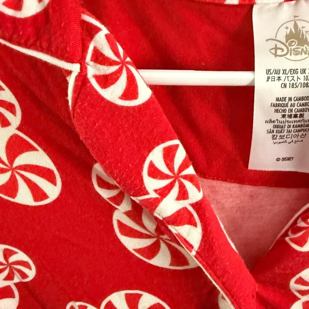 Disney Parks Peppermint Print Pajama Set Women XL Red - Picture 5 of 10